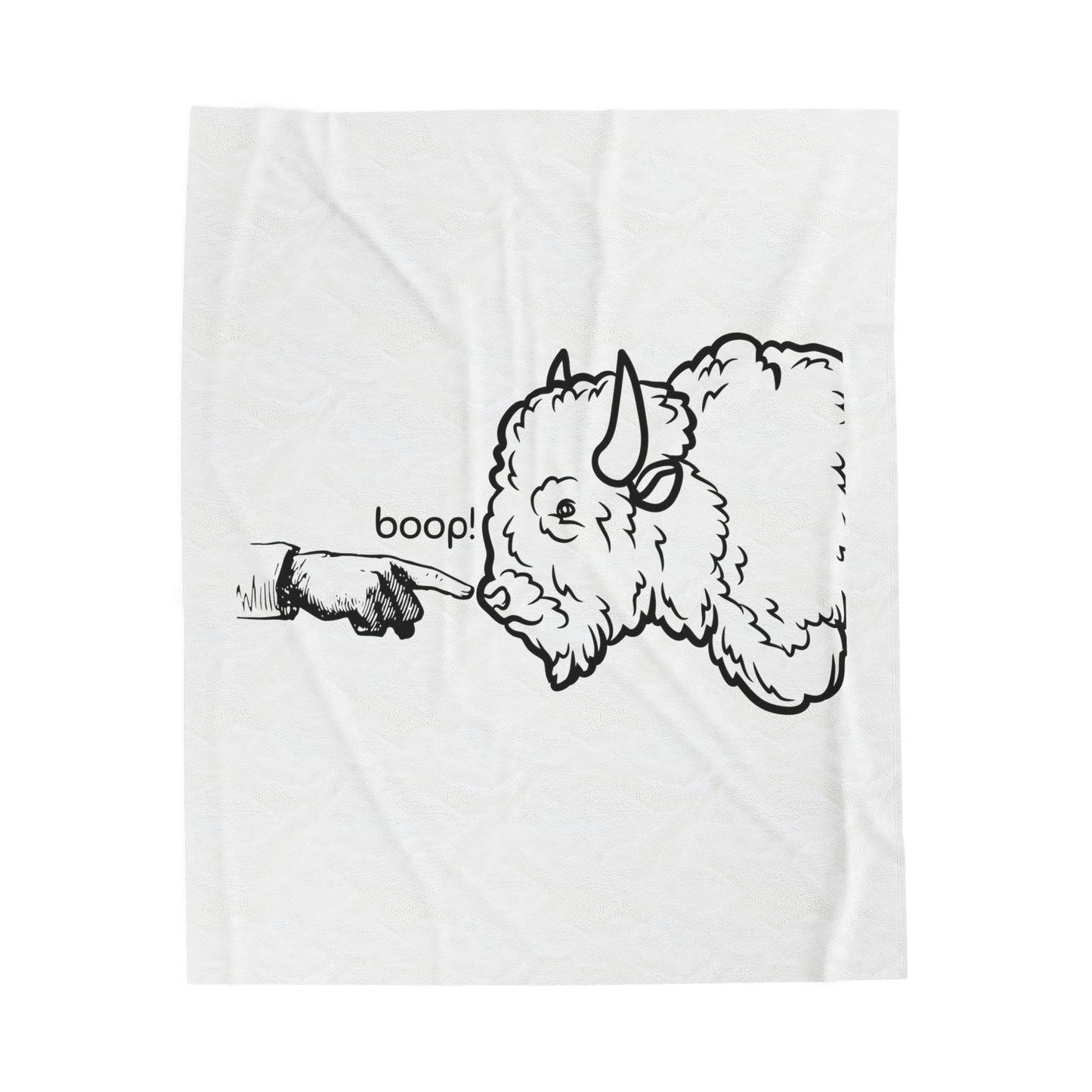 Velveteen Plush Blanket - Boop the Bison - funny Yellowstone blanket